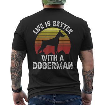 Laida Es Mejor Con Un Doberman Cachorro Perro Mascota Camiseta Hombre Estampado Espalda - Regaloses