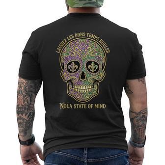 Laissez Les Bons Temps Rouler Nola Sugar Skull New Orleans Men's T-shirt Back Print - Thegiftio UK