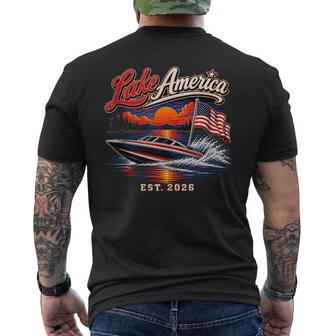 Lake America Est 2026 Patriotic Lake America Apparel Men's T-shirt Back Print | Seseable UK