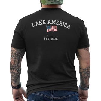 Lake America Est 2026 Usa Flag Men's T-shirt Back Print | Seseable UK