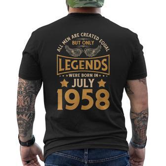 Las Leyendas De Cumpleaños Nacieron En Julio De 1958 Camiseta Hombre Estampado Espalda - Regaloses