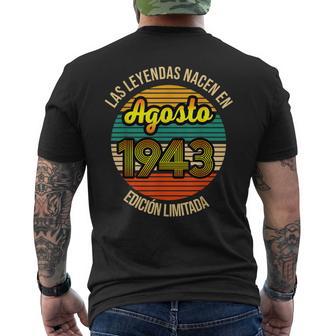 Las Leyendas Nacen En Agosto 1943 78 Años Agosto 1943 Camise Camiseta Hombre Estampado Espalda - Regaloses