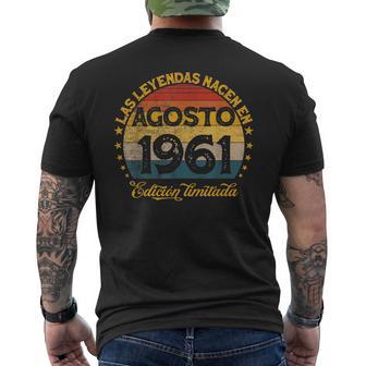 Las Leyendas Nacen En Agosto 1961 59 Años Cumpleaños Camiseta Hombre Estampado Espalda - Regaloses