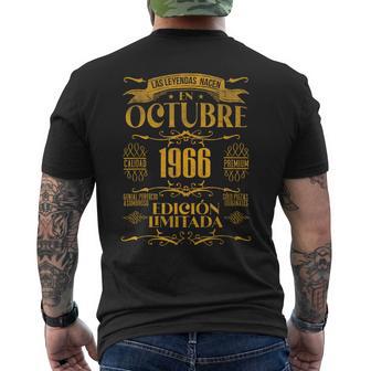 Las Leyendas Nacen En Octubre De 1966 58 Años Cumpleaños Camiseta Hombre Estampado Espalda - Regaloses