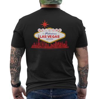 Las Vegas Skyline Retro Vintage Travel Souvenir Men's T-shirt Back Print | Seseable UK