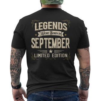 Legends Were Born In September Dad Husband Sept Birthday Men's T-shirt Back Print - Thegiftio UK