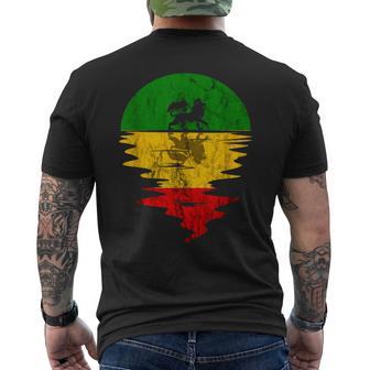 Leone Giamaicano Di Giuda Radici Rastafari Musica Rasta Reggae T-shirt da uomo con stampa posteriore - Novitaregali