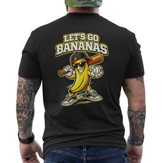 Let’S Go Bananas Baseball Banana Graphic Retro Vintage Men's T-shirt Back Print | Seseable UK