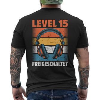 Level 15 Freigeschaltet 15 Geburtstag T-Shirt mit Rückendruck - Geschenkecke