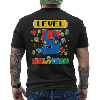 Level 5 Unlocked Birthday Boy 5 Video Game Gaming Party Men's T-shirt Back Print - Thegiftio UK