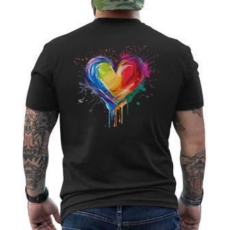 Lgbtq Herz Regenbogen Kunst Gleichberechtigung Liebe Love T-Shirt mit Rückendruck - Geschenkecke