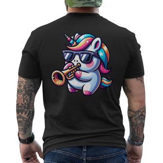 Licorne Cool Avec Trompette T-shirt imprimé au dos - Cadeauxyz