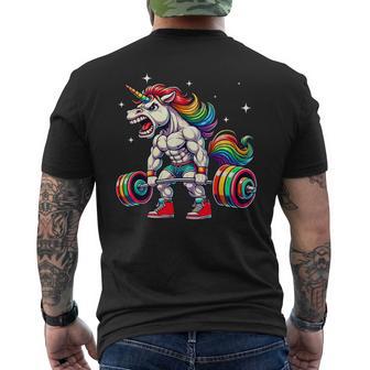 Licorne Haltérophilie Deadlift Fitness Gym Entraînement Entraînement T-shirt imprimé au dos - Cadeauxyz