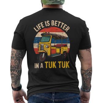 Life Is Better In A Tuk Tuk Bangkok Thailand Travel Lover Men's T-shirt Back Print - Thegiftio UK