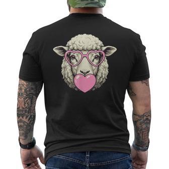Lindas Ovejasoplando Rosaanalentín Corazón Bubble Gum Camiseta Hombre Estampado Espalda - Regaloses