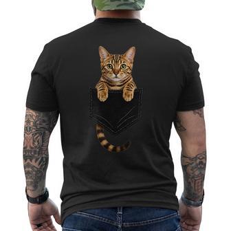 Lindo Diseño Gráfico De Gatito De Bolsillo Para Amantes De Los Gatos Camiseta Hombre Estampado Espalda - Regaloses