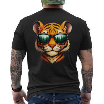 Lindo Tigre Con Gafas Deol Divertido Amante Del Tigre Gráfico Para Niños Camiseta Hombre Estampado Espalda - Regaloses