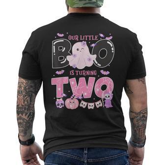 Our Little Boo Is Turning Two Ghost 2Nd Birthday Halloween Men's T-shirt Back Print - Thegiftio UK