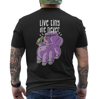 Live Tiny Die Never Cool Ciencia Divertida De Animales Tartígrados In Mangas Camiseta Hombre Estampado Espalda - Regaloses