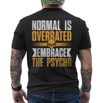 Lo Normal Estáobrevalorado Abraza Al Psicópata Del Humor Psicópata Camiseta Hombre Estampado Espalda - Regaloses