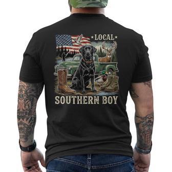 Local Southern Boy Black Labrador Deer Hunter Retro Men's T-shirt Back Print - Thegiftio UK