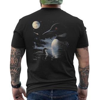 Loon Howling To The Moon 90S Animal Meme Loon Bird Lover Men's T-shirt Back Print - Thegiftio UK