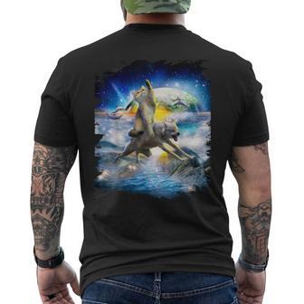 Loup Cavalier Galaxie Terre T-shirt imprimé au dos - Cadeauxyz