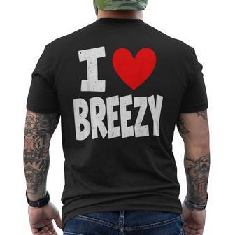 I Love Breezy Heart Personalized Name Breezy First Name Men's T-shirt Back Print - Thegiftio UK