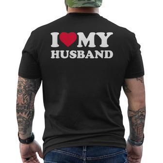 I Love My Husband Heart Family Men's T-shirt Back Print - Thegiftio UK