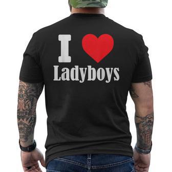 I Love Ladyboys Divertido Con Eligno Del Corazón Transexual Camiseta Hombre Estampado Espalda - Regaloses