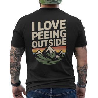 I Love Peeing Outside Mountain Scene Men's T-shirt Back Print - Thegiftio UK