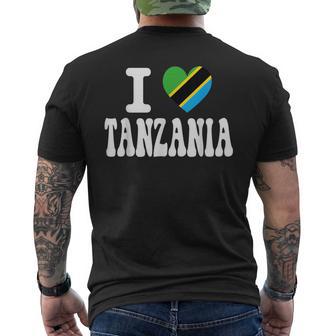 I Love Tanzania Bandera De Corazón Recuerdo Retro Deiaje Camiseta Hombre Estampado Espalda - Regaloses