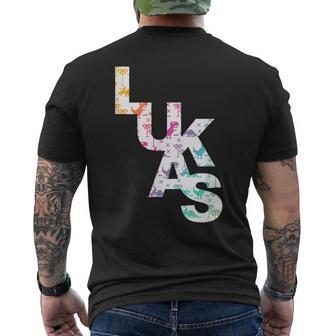 Lukas Nom De Garçon Cool Avec Des Dinosaures Pixels T-shirt imprimé au dos - Cadeauxyz