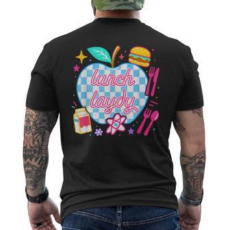 Lunch Lady Back To School Checkered First Day Of School Men's T-shirt Back Print - Thegiftio UK
