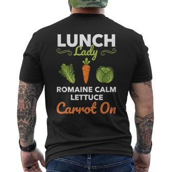 Lunch Lady Romaine Calm Lettuce Carrot On Veggie Humor Men's T-shirt Back Print - Thegiftio UK