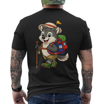 Lupo Zaino Inpalla Montagna Escursionismo All'aperto Animali T-shirt da uomo con stampa posteriore - Novitaregali