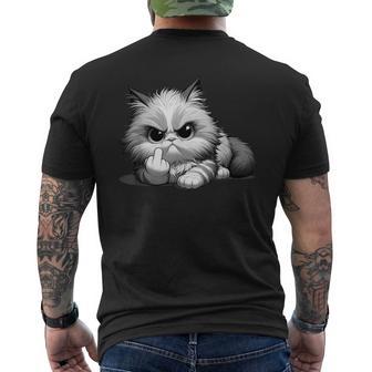 Lustige Katze Mittelfingerarkastisch Frechtatement T-Shirt mit Rückendruck - Geschenkecke