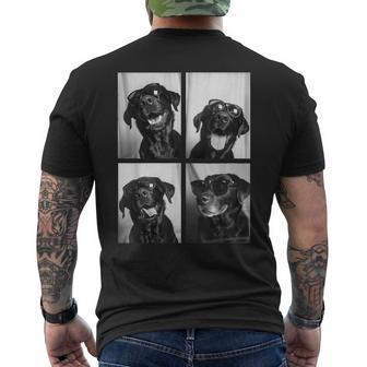Lustigechwarze Labrador-Hunde Mitonnenbrille Haustiere T-Shirt mit Rückendruck - Geschenkecke