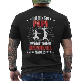 Lustiges Handballer Handball Motiv Geschenkater Papa T-Shirt mit Rückendruck - Geschenkecke