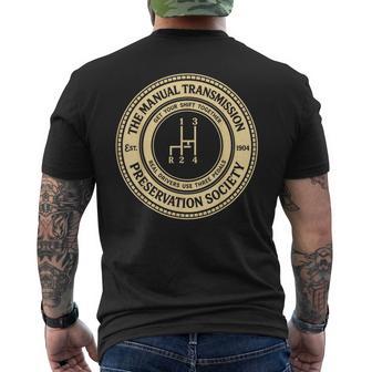 Manual Transmission Preservation Society Three Pedals Men's T-shirt Back Print - Thegiftio UK