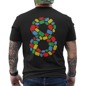 Master Builder 8Th Birthday 8 Years Old Bday Building Bricks Men's T-shirt Back Print | Seseable UK