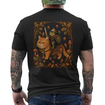 Medieval Frog On Cat Ren Faire Medieval Knight Men's T-shirt Back Print - Thegiftio UK