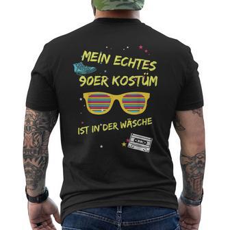 Mein Echtes 90Er Kostüm Ist In Der Wäsche Neunziger Fasching T-Shirt mit Rückendruck - Geschenkecke