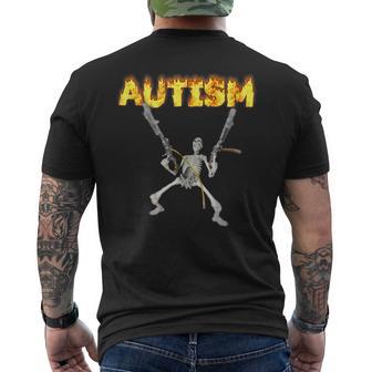 Meme Esqueleto Autismo In Mangas Camiseta Hombre Estampado Espalda - Regaloses