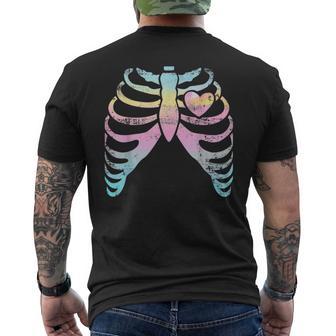 Menhera Kei Kawaii Cage Nervurée Et Cœur T-shirt imprimé au dos - Cadeauxyz