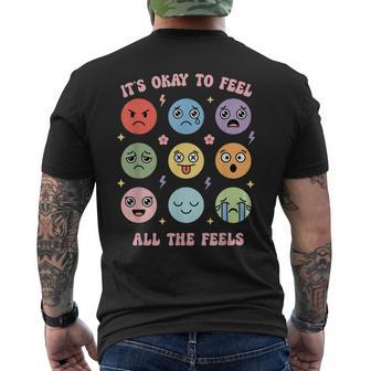Mental Health Awareness It's Okay To Feel All The Feels Men's T-shirt Back Print - Thegiftio UK