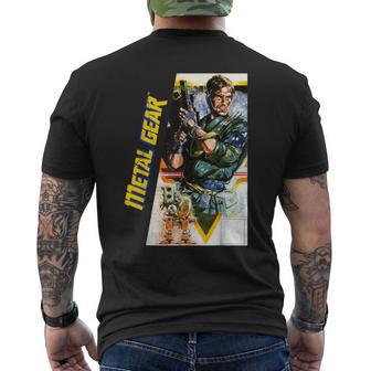 Metal Gear Box Art Espionaje Táctico Jugador Retro Camiseta Hombre Estampado Espalda - Regaloses