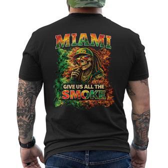 Miami Smokey Rasta Quote Cool 305 Skeleton City Pride Men's T-shirt Back Print - Thegiftio UK