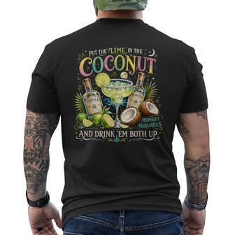 Midnight Margaritas Put The Lime In Coconut Tropical Party Men's T-shirt Back Print - Thegiftio UK