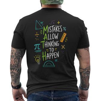 Mistakes Allow Thinking To Happen Math Men's T-shirt Back Print | Seseable UK